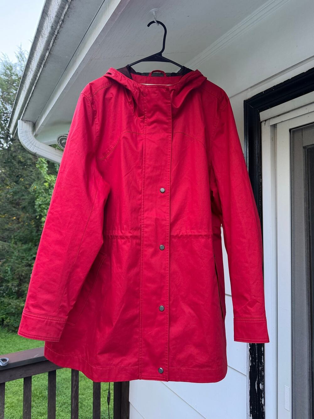 Hunter Red Hooded Rain Coat Jacket Women XXL